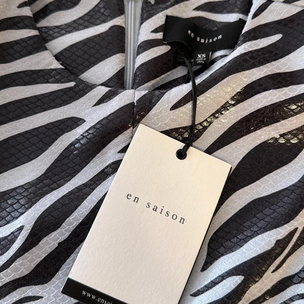 En Saison Zebra Print Mini Dress - Picture 3 of 5